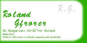 roland gfrorer business card